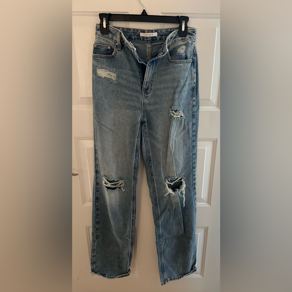 PacSun Light Blue Women’s Distressed Ripped 90’s Boyfriend Jeans Size 25